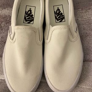 Brand New Vans White Slip Ons